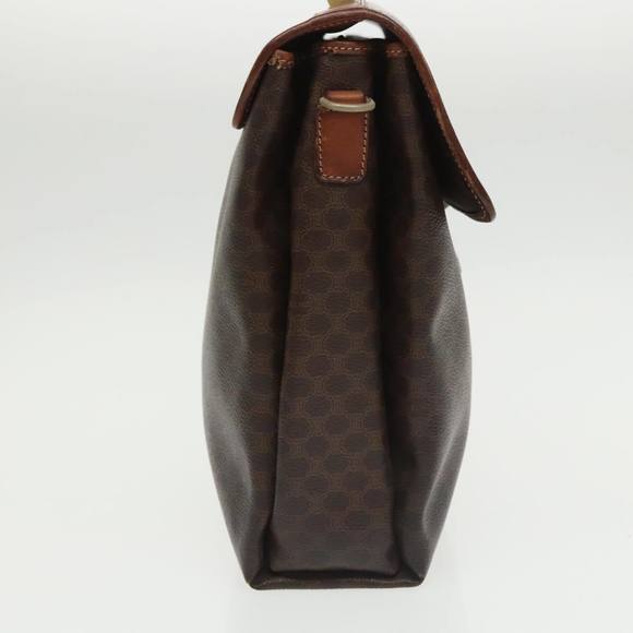 CELINE Macadam Canvas Hand Bag PVC Leather Brown Gold Auth 101152 - Picture 4 of 16